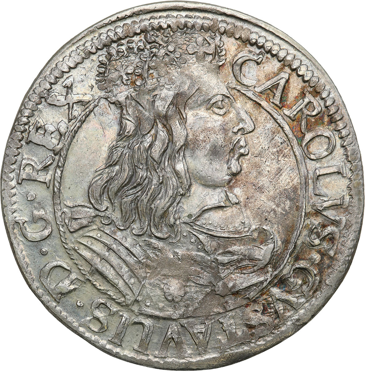 Karol X Gustaw. Ort (18 groszy) 1657 okupacja szwedzka, Elbląg - WYŚMIENITY